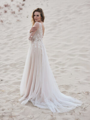 lena besondere a linie mit langen Ärmeln und spitze