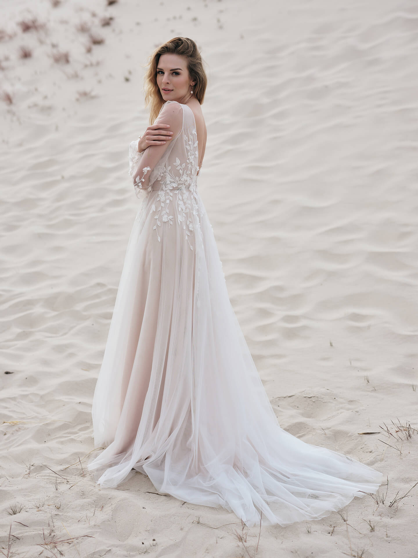 lena besondere a linie mit langen Ärmeln und spitze