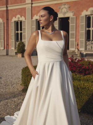 soraya brautkleid mit geradem ausschnitt und breiten trägern