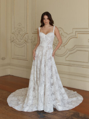 baia a linie mit all over spitze und abnehmbaren Ärmeln