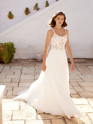 nouri leichtes brautkleid mit abnehmbaren Ärmeln