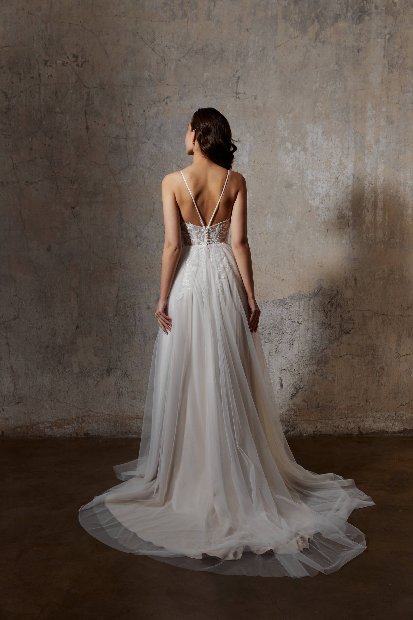 manno leichte a linie mit tiefem ausschnitt und schlitz