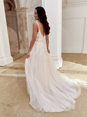 rosalee leichte a linie mit spaghettiträgern, spitze und glitzer