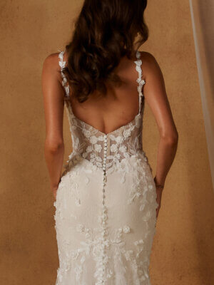 niall fit and flare brautkleid mit blätterspitze und