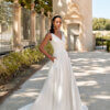 *COMING SOON* Franka - cleanes Brautkleid mit V-Ausschnitt und Taschen schlichtes Brautkleid A-Linie mit V-Ausschnitt und Taschen