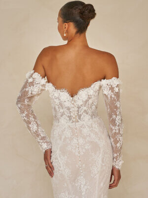 Fit and Flare Brautkleid mit Spiitze und Glitzer in Cuxhaven und nahe Stade.