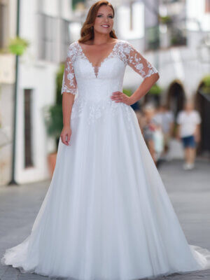 brautkleid aermel ausgestellte a linie ivory tuell cuxhaven