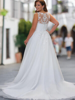 curvy brautkleid tattoospitze schleppe a linie cuxhaven