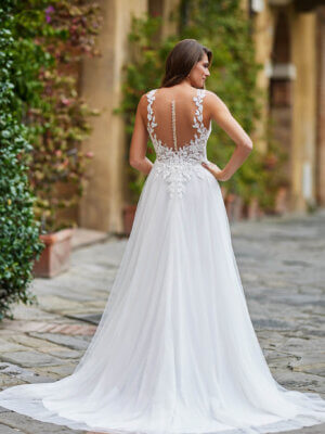 umstandsbrautkleid chiffon ivory knoepfe schleppe bremen