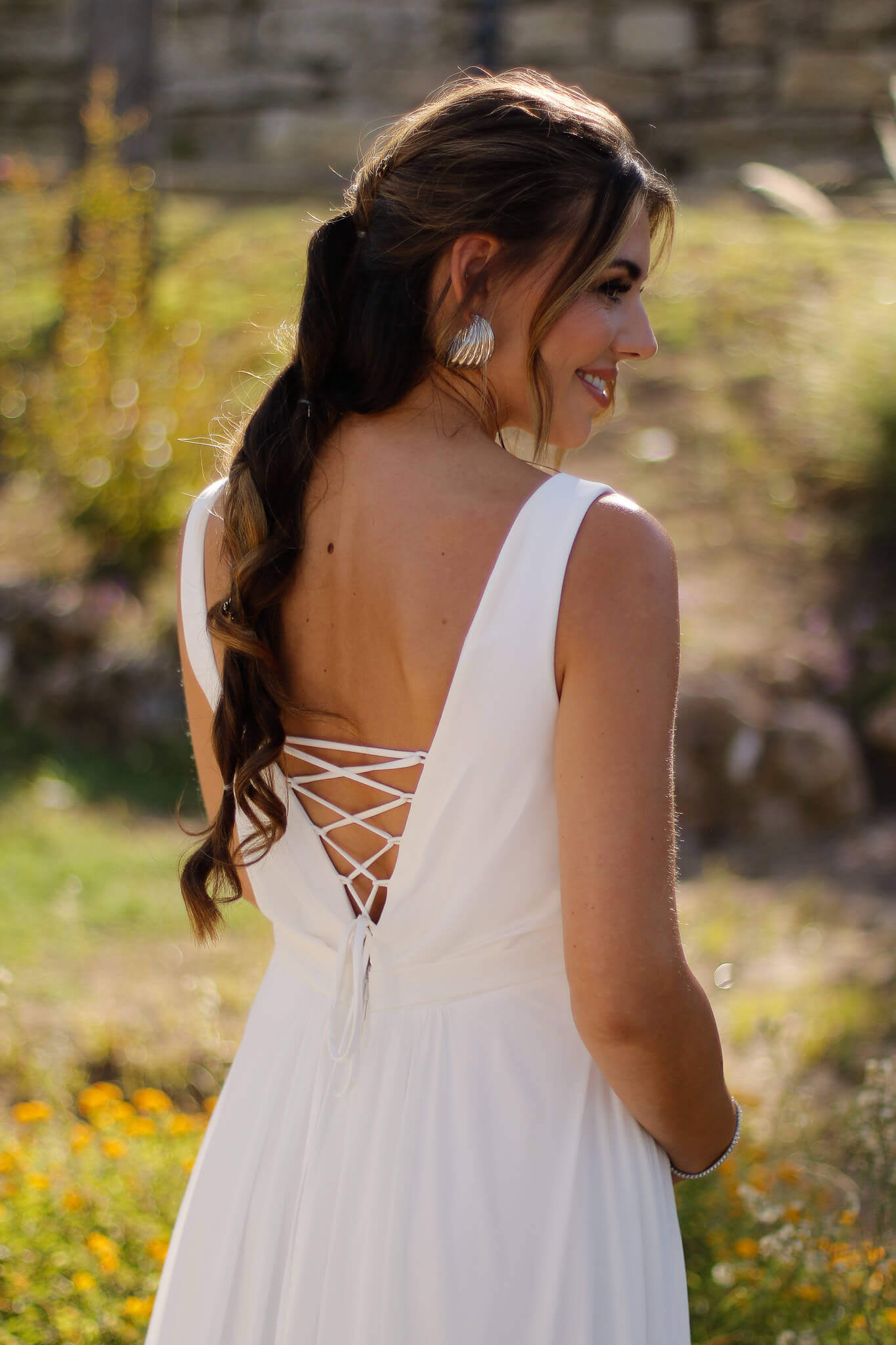 umstandsbrautkleid schnuerrung breite traeger leicht chiffon oldenburg