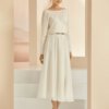 Romantischer Brautrock im A-Linien-Stil mit hoher Taille, feiner Bundraffung und eleganter Schleppe, exklusiv erhältlich in Cuxhaven.